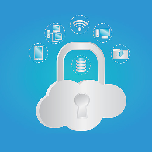 Digital cloud protection illustration